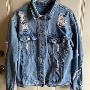 Womens Distressed Jean Jacket